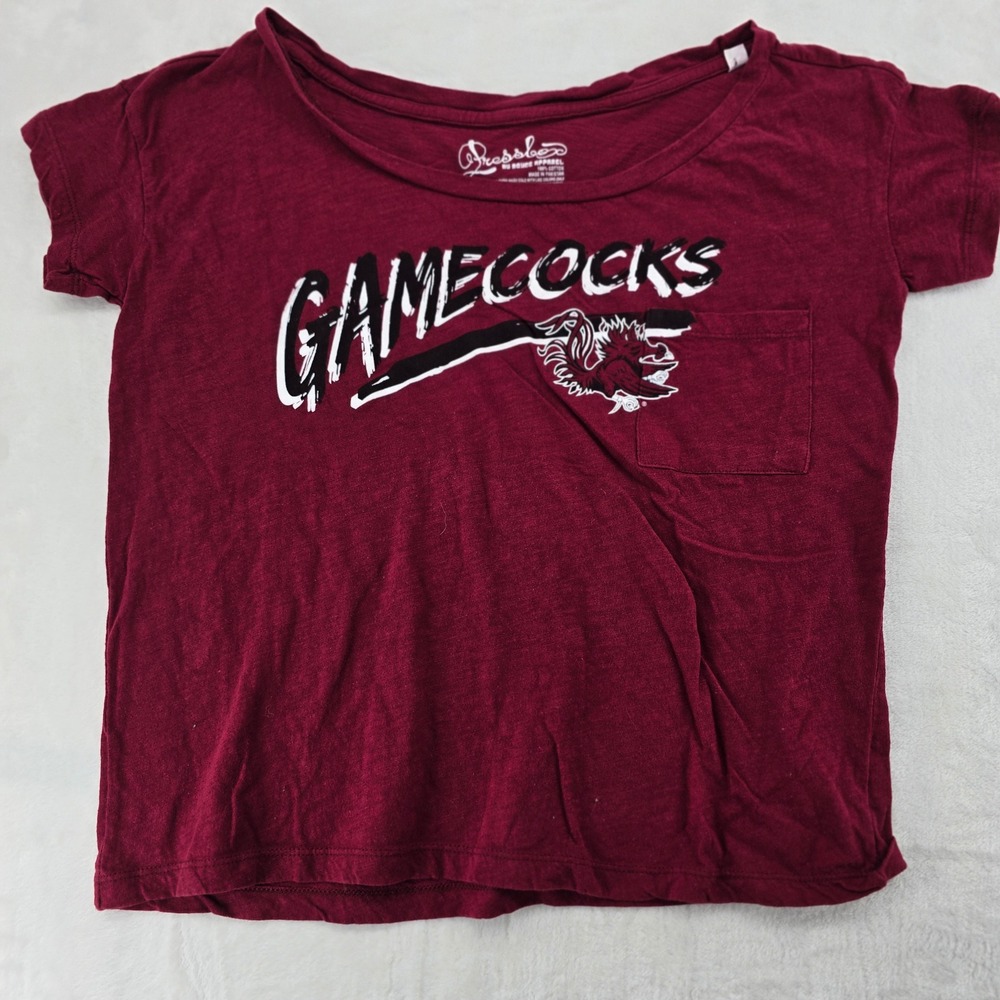 Pressbox T Shirt Womens M Short Sleeve‎ South Carolina Gamecocks Pocket Tee